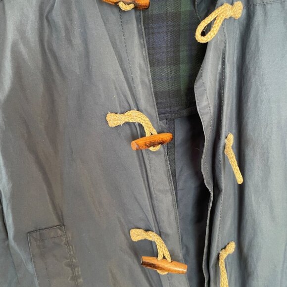 AllSaints Spitalfields Hooded Jacket Small Navy Green Plaid Lining - Small - Picture 4 of 7